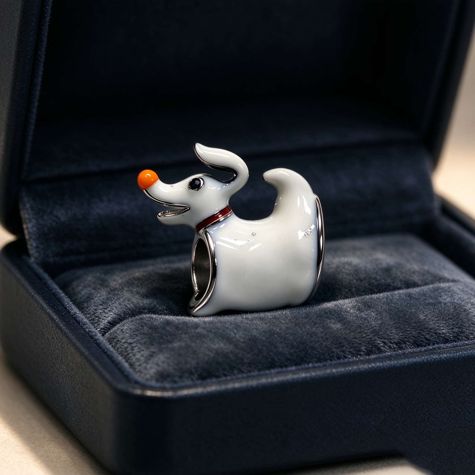 TEMU 1pc Halloween Cute Puppy Charm Bead Suitable For Original Snake Bone Silvery Bracelet Bangle Necklace Bead Women's Gift