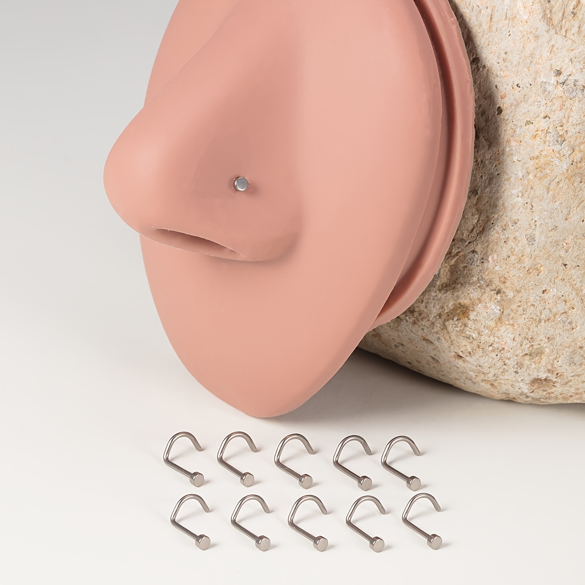 10pc G23 Titanium Flat Nose Stud Earrings Set