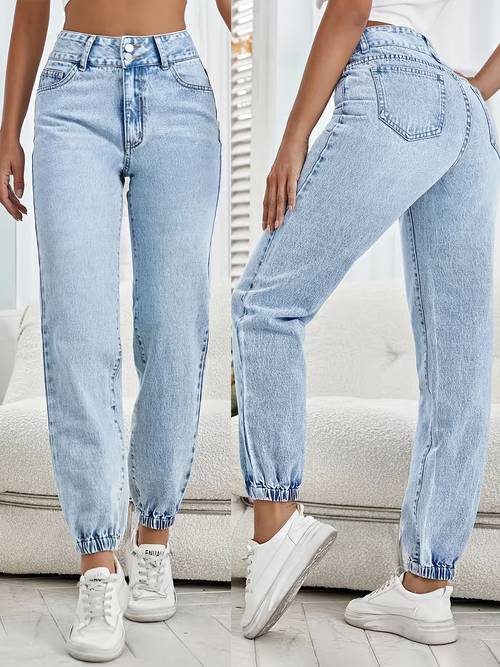 damen 2026 frühjahr/sommer neue kollektion stretch-jeans mit , gerade-bein-denimhosen mit , acid-wash blau high-waist bauchkontroll-komforthose, streetstyle boyfriend jeans für arbeit, reisen büro
