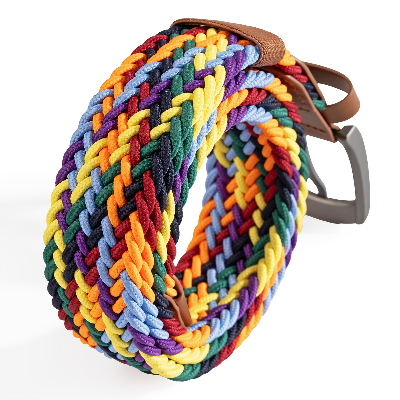 Image of Unisex Colorful Braided Golf Belt, Suitable For Outdoor Travel, Hiking And . In Multiple Colors, With Shorts, Trousers, Long Skirts And Casual Outfits, Featuring Durable Material.