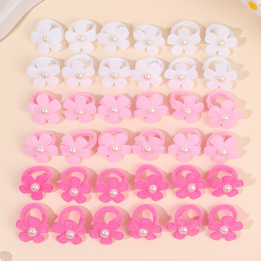 TEMU 36 piezas de ligas para el pelo dulces florales, bandas de pelo elásticas de de moda, accesorios ideales para el cabello para vestir en y verano