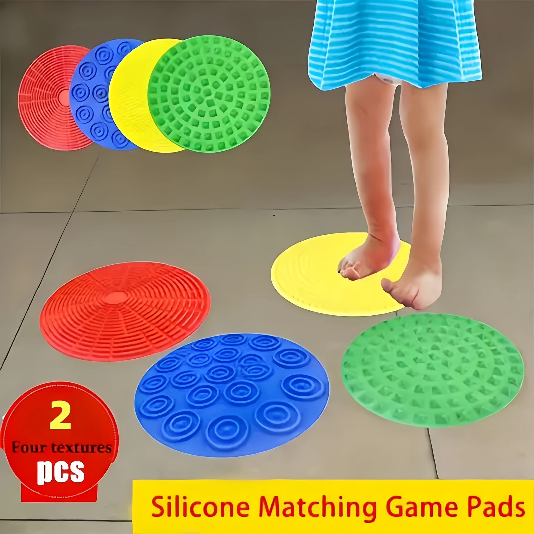 E-shop 2 Stück Silikonmatten in zufälliger Farbe mit vier verschiedenen , 18 cm/7,09 Zoll bunte Silikon-Zuordnungsspielmatten, multisensorische