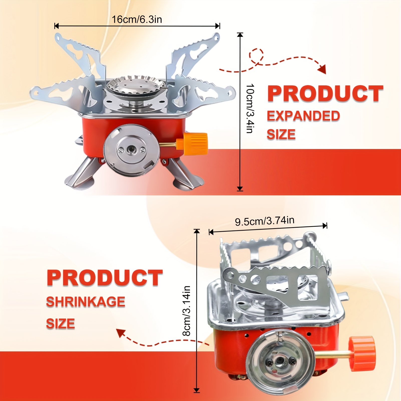 ultralight stainless steel camping stove windproof foldable design with adjustable legs ce mark compact portable outdoor cookware for survival hiking backpacking picnics emergency prep red camping stove portable backpacking essentials sturdy construction durable build adventure Product details 4