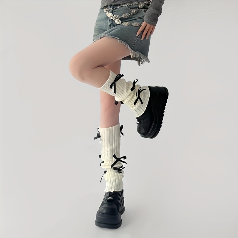 pair womens ballet inspired bow accent striped socks Temu Kuwait