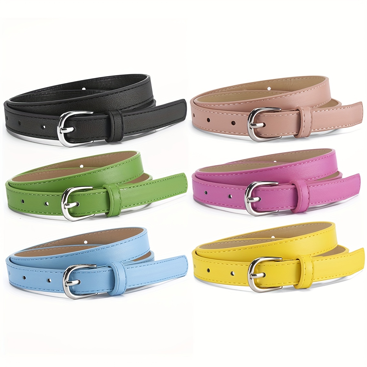Colorful Faux Leather Belt for Jeans