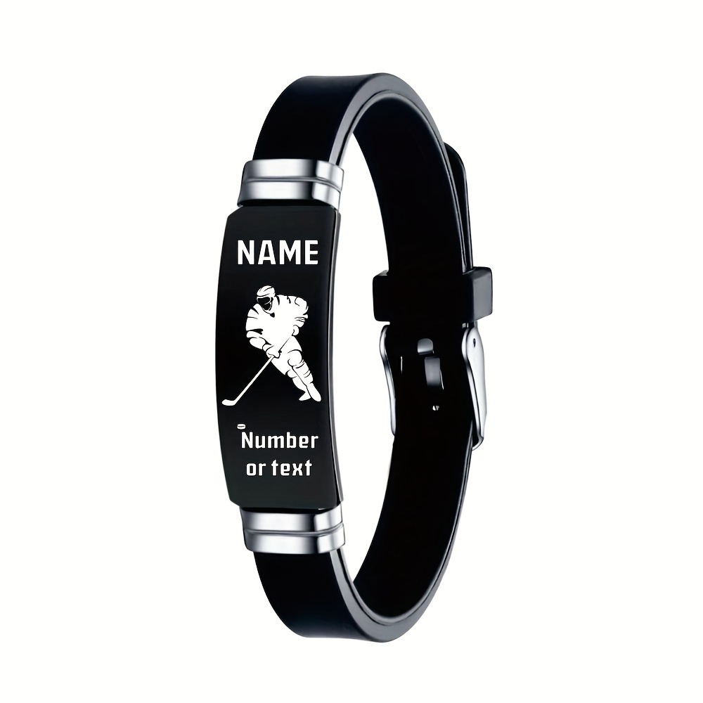 Image of Customize Individual And Team Ice Hockey Sports Wristbands, Accessories For Ice Hockey Enthusiasts, Ice Hockey Game Commemorative Gifts, Durable And Simple