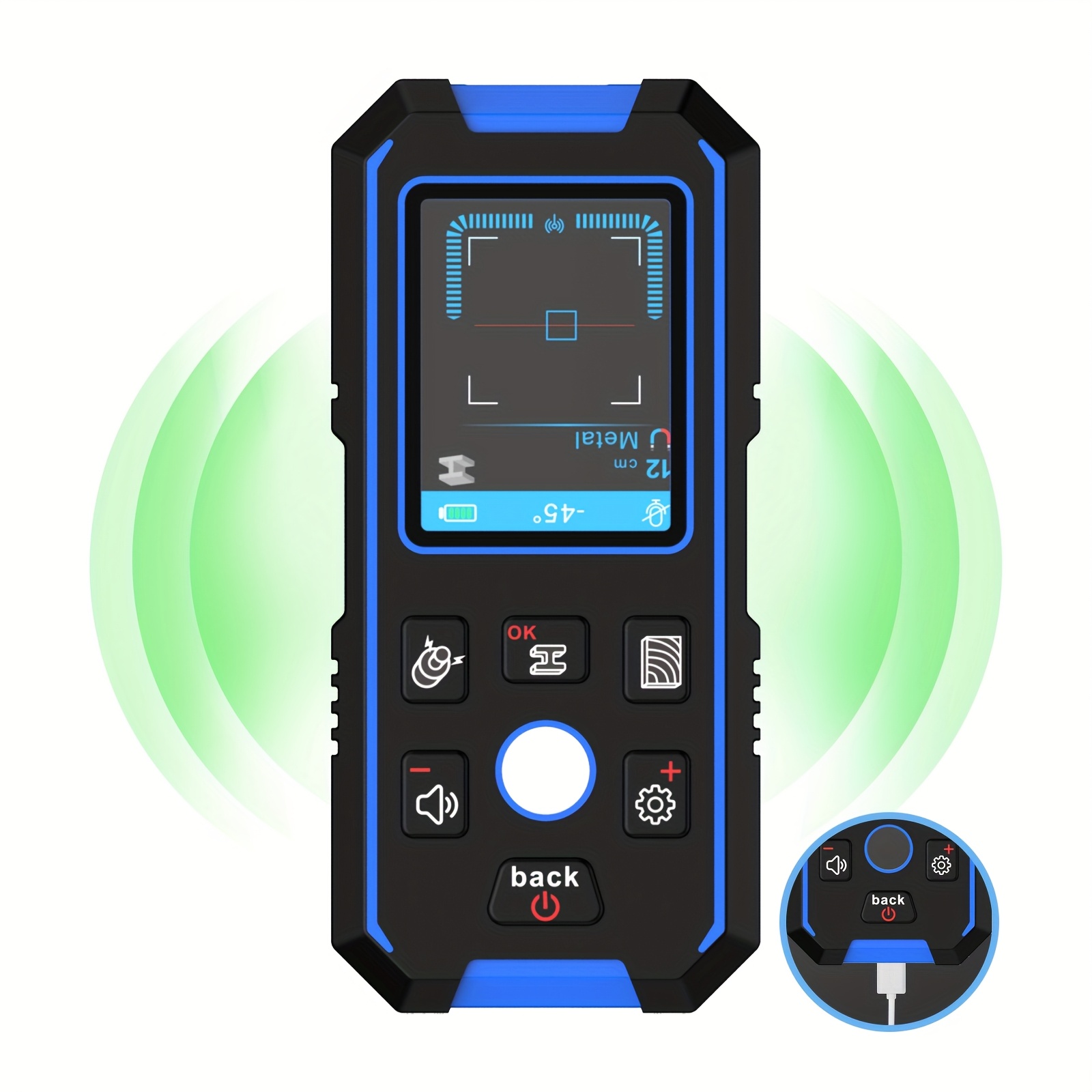 TEMU NOYAFA NF-518 Stud Finder, Újratölthető Stud Finder Falvizsgáló Fa AC Élvezetű Vezetékek Érzékelése, Falérzékelő, Automatikus Kalibrálás