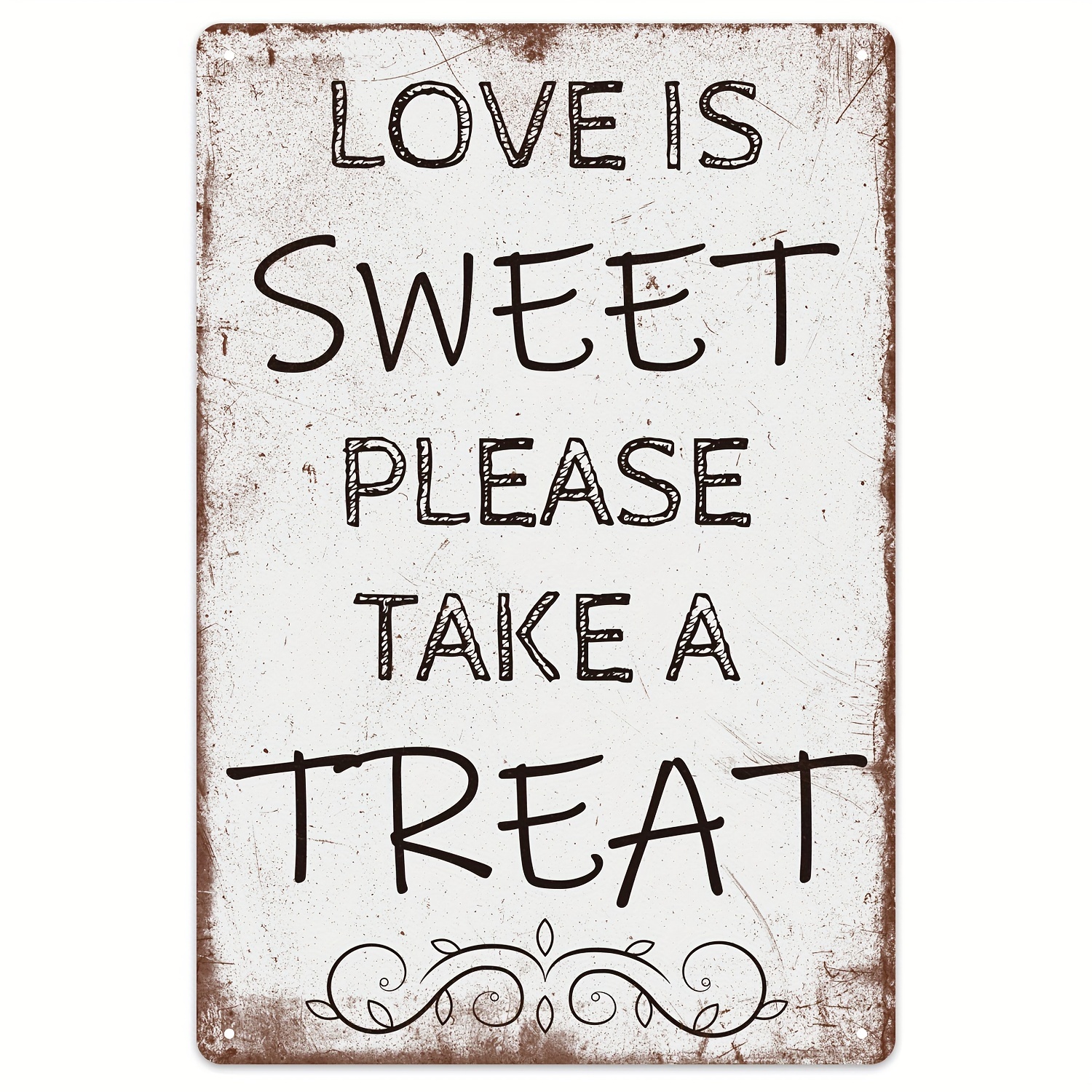 

1pc Love Is Sweet Please Take A Treat Sign, Retro Sign For Wedding Party Decor(20*30cm)