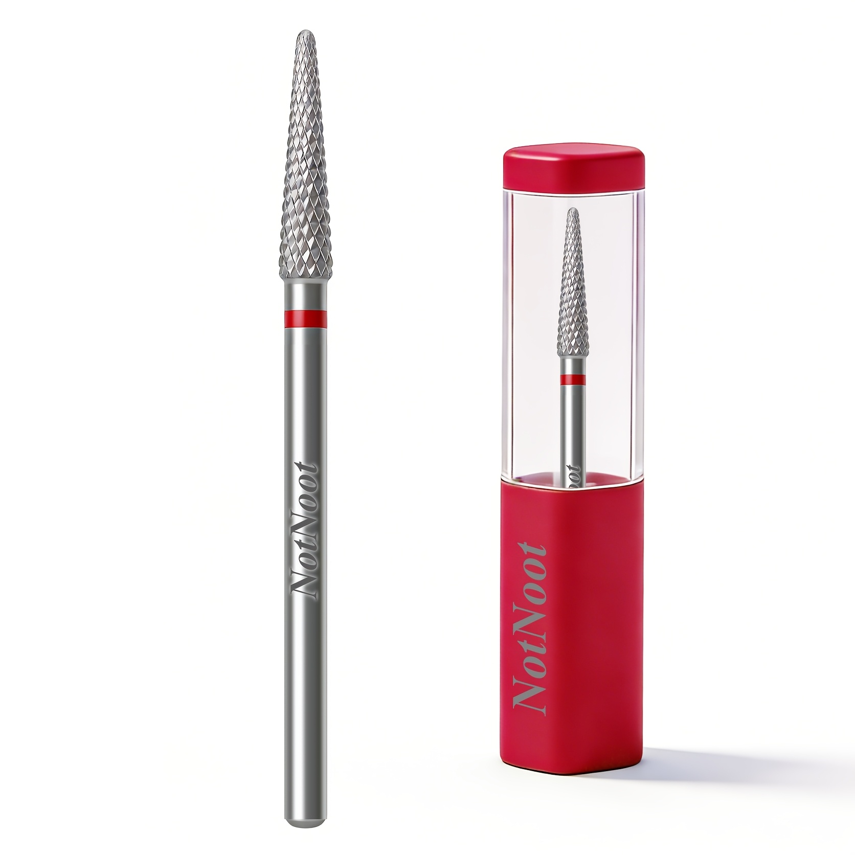Notnoot 1pc Multifunction Under Nail Drill Bit Ends Carbide Silvery 3/32" Sharp Nail Gel Cuticle Remover Drill Bit For Nail Preparation Manicure Pedicure, Fine