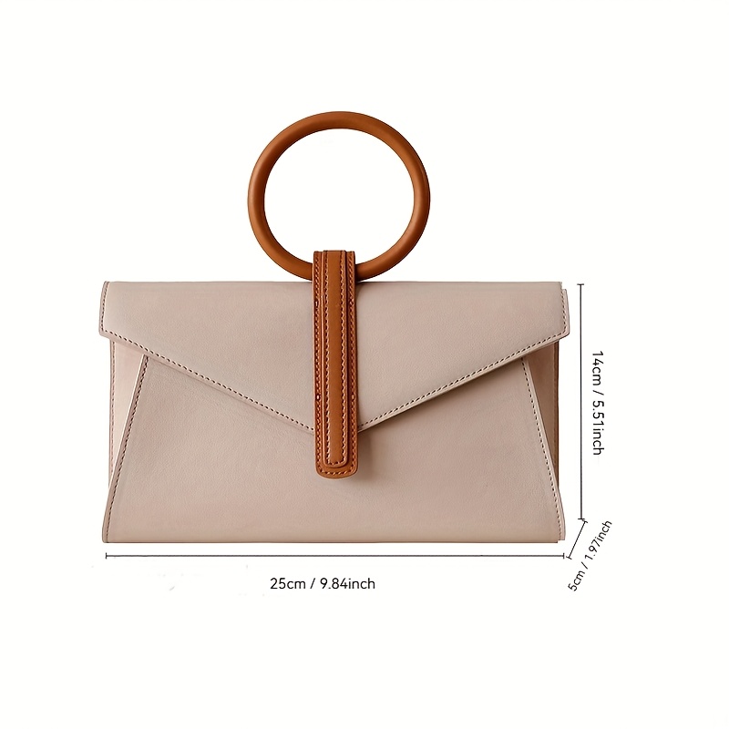 's Genuine Leather Handbag - Real Leather Crossbody/Shoulder Bag with ic Closure, Beige/Tan Color, Detachable Patchwork-like Pouch-like Waist Pack, Minimalist Round Top Handle & Belt-like Strap for Casual & Dressy Use (No