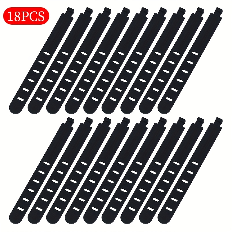 TEMU 18pcs Silicone Cable Ties, Data Cable Organizers, Headphone Cord Wraps, Silicone Cable Bands For Securing And Preventing Loss