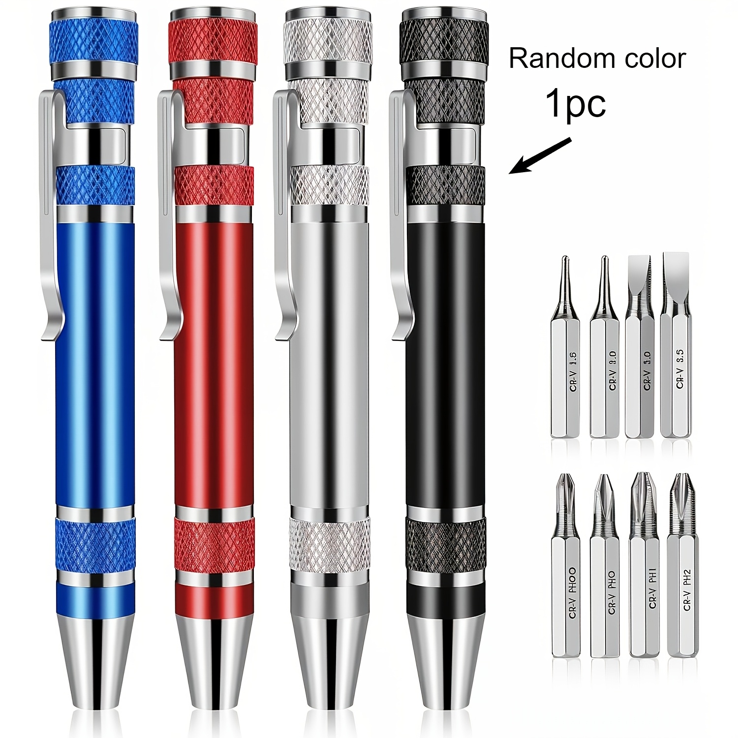 TEMU Pen-style Screwdriver Set, Manual Phillips And Slotted Dual-use Wrench, Suitable For Glasses, Mobile Phones And Electronic Device Repair, Random
