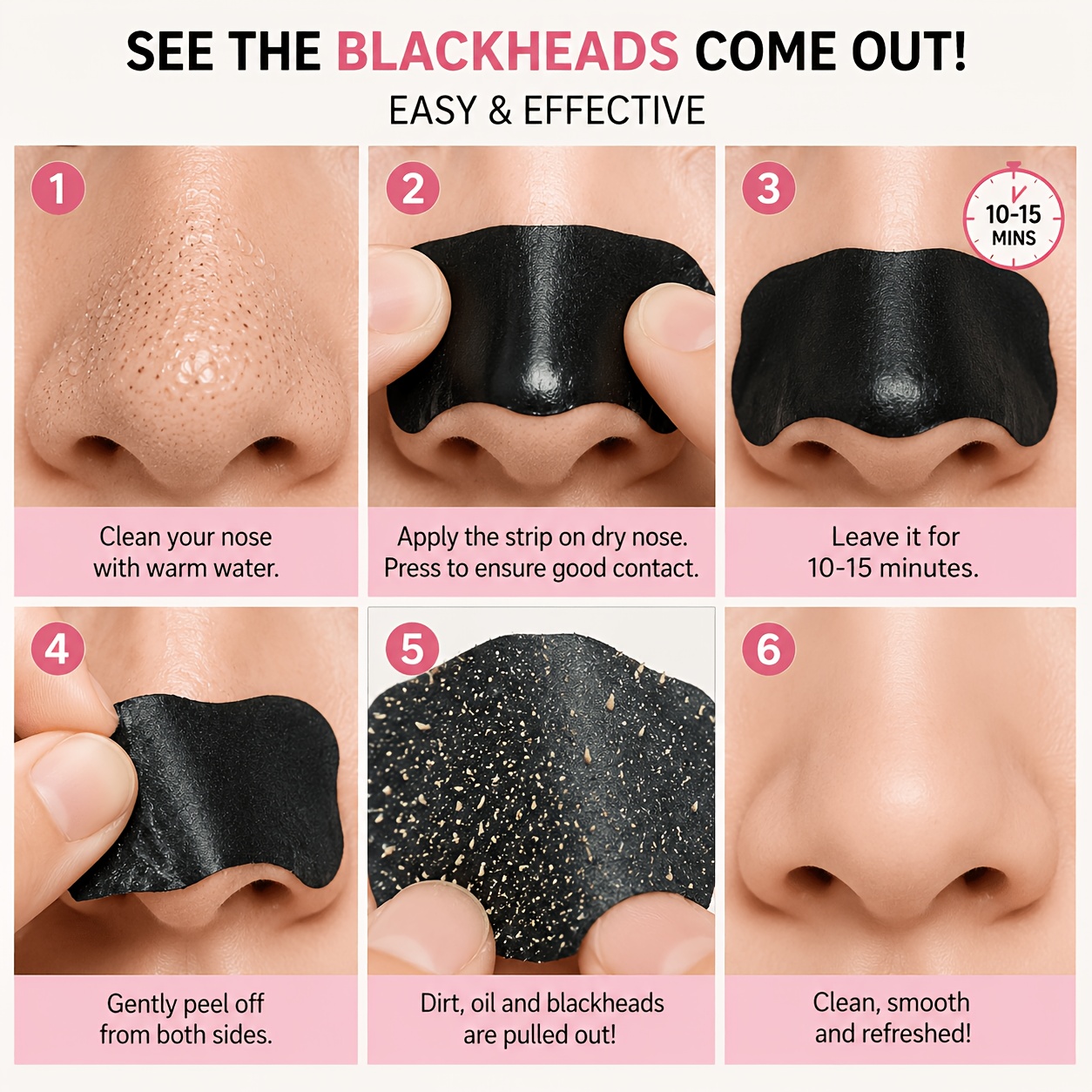 870pcs Facial Beauty Combo Kit with Nose Strip Sheets & Round Face Cover Dots
