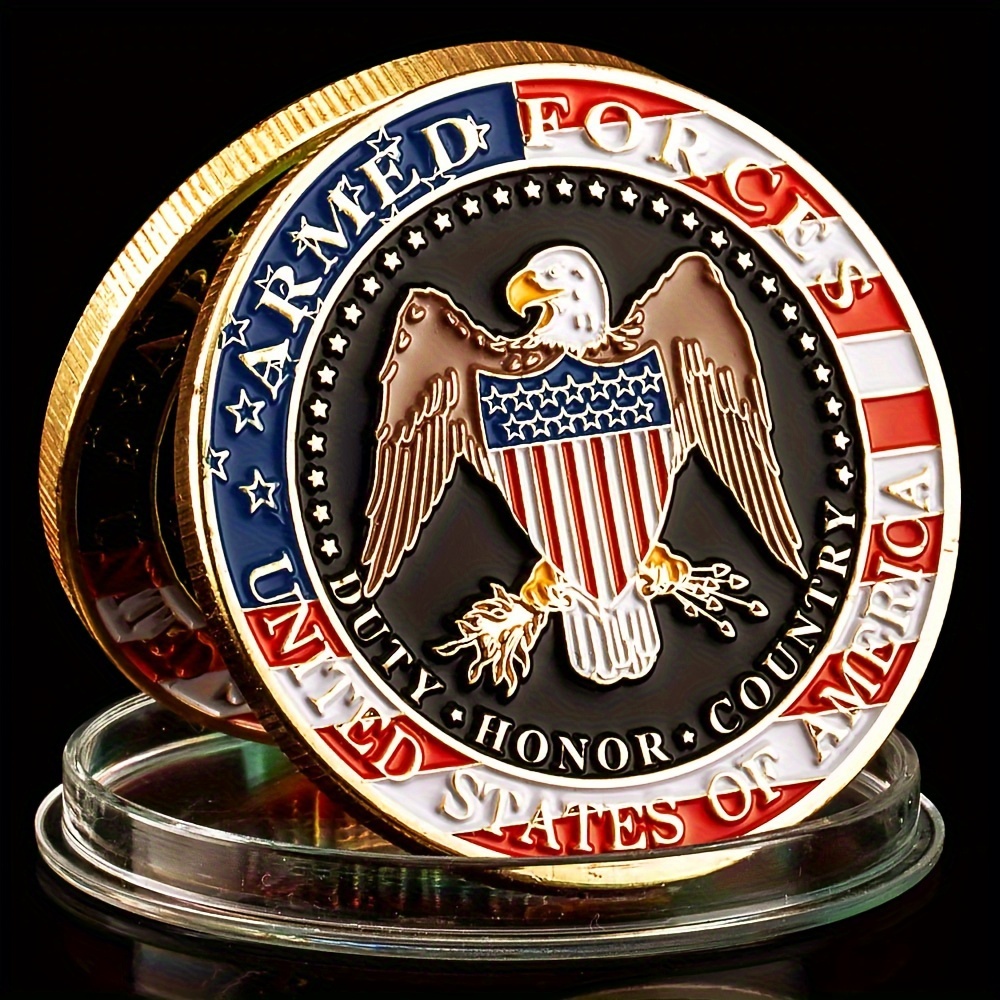 

Us - 1pc Gold Eagle Commemorative , Iron Novelty Collectible, Eagle Replica For Military Appreciation