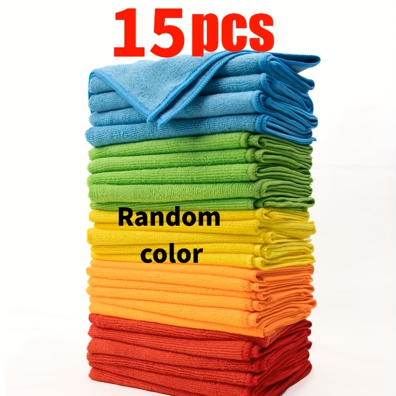 TEMU 15pcs Multifunctional Cleaning Cloth Set, Random Colors, Reusable, Suitable For Cleaning Home, Kitchen, Living Room, Bedroom, Bathroom, And