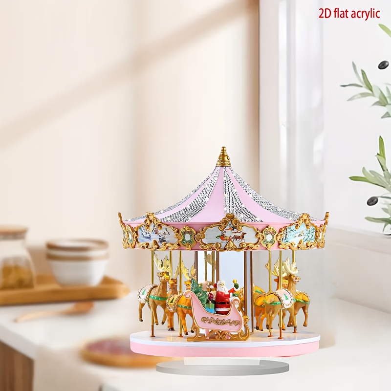 

Carousel - 2d Acrylic Art Decor With Base, Christmas Tabletop Display & Home/office Decoration, Waterproof & -resistant Collectible, 7.87x5.91in