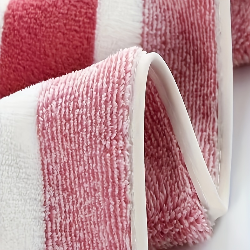 4pcs striped bath towel set absorbent quick drying showering towel super soft skin friendly bathing towel for home bathroom ideal bathroom supplies   details 3