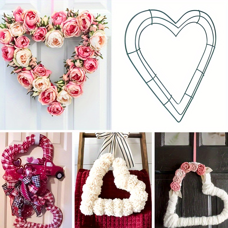 pack heart metal wreath 12 inch heart shaped wire wreath Temu