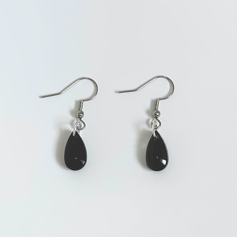 E-shop Easy Style Tropfen-Ohrringe, Herren Damen Mode Schwarze Ohrquaste, Ohrfreundlich, Tolles Geschenk, Thanksgiving Geschenk, Weihnachtsgeschenk