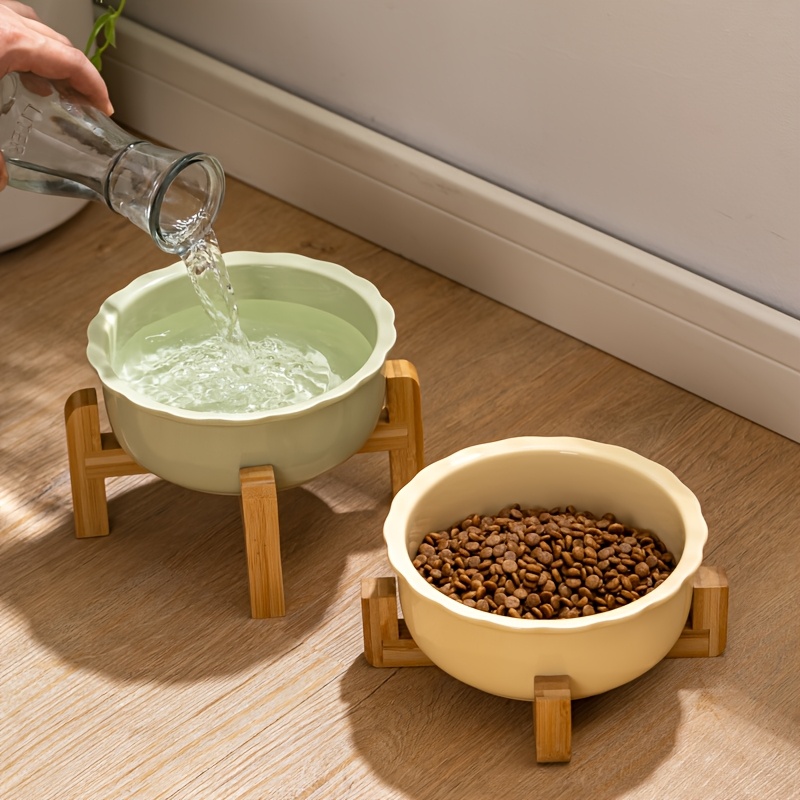 ceramic pet bowl with stand anti spill anti choke large capacity food and water dish for dogs Product details 0