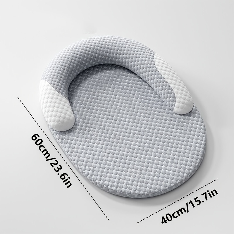 Bed, Breathable Dog Bed With Raised Neck Pillow, Non-slip & Washable Round Pet Mat For Cats And Small Dogs