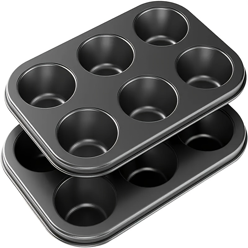 

1pc, 6-cavity Baking Cupcake Pan, Carbon Steel, Square Baker's Mold, Oven Accessory, Kitchen Tool For Home & Restaurant Use