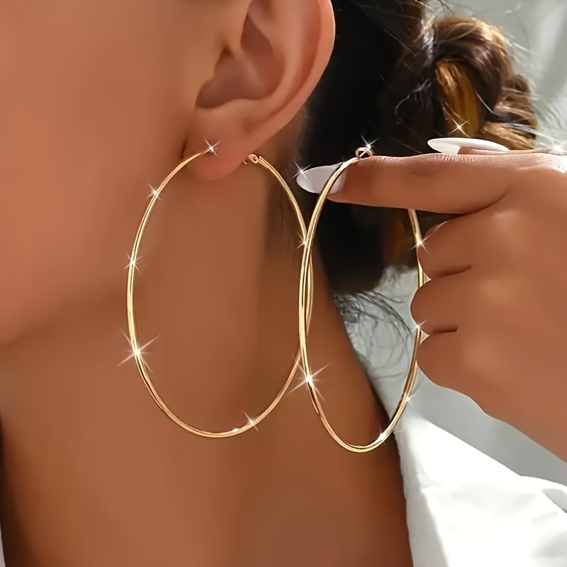 Easy And Exaggerated Sexy Fashionable Women' Steel Large Circle Earrings, Casual Party Dance Earrings
