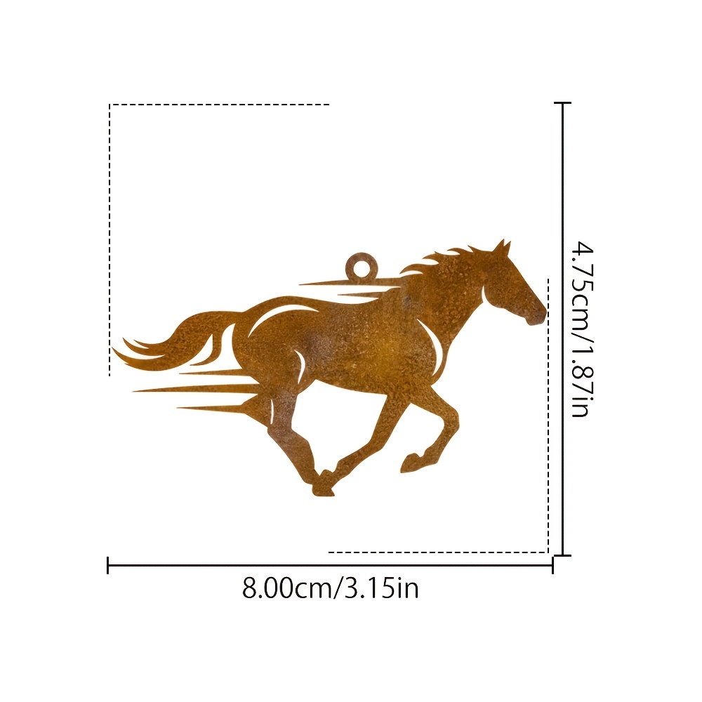 TEMU 1pc Rusted Metal Horse Ornament, Christmas Decoration, Vintage Christmas Tree Hanging Ornament, Suitable For Porch, Trees, Windows, Yard Hanging