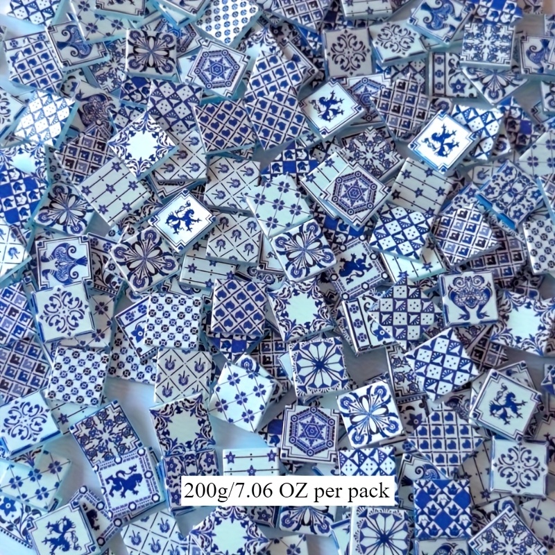 diy fusible glass mosaic decorative tiles 200g 7 06oz per pack suitable for diy projects living room kitchen bathroom home decor and   diy beautiful   tiles in   colors and patterns for home decoration