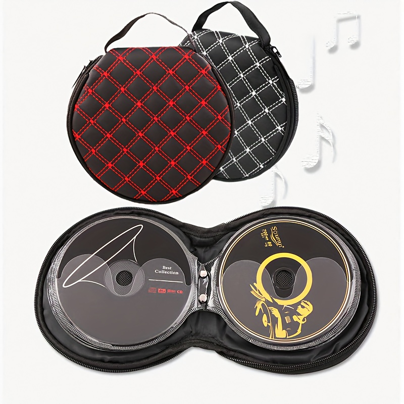 20 CD Portable Zippered Handheld PU Leather CD Storage Bag, Box Holder  Storage, CD/DVD Box Holder for Car, Home and Travel - Keep Your Discs  Organized!