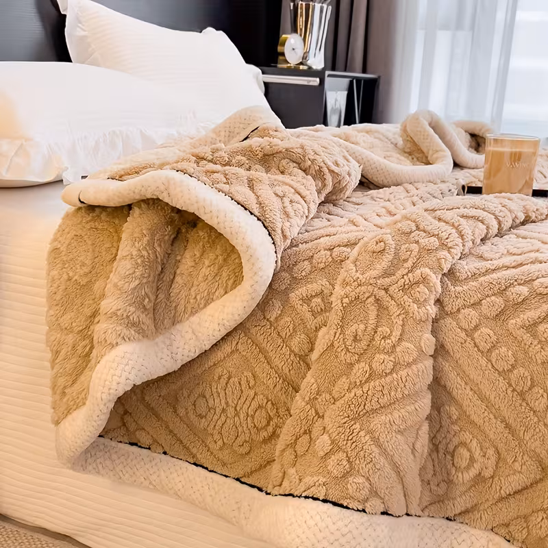 ultra soft thick flannel throw blanket cozy warm versatile for bed pink with tassels machine washable cozy blanket design puffy christmas gift style occasion theme Product details 14