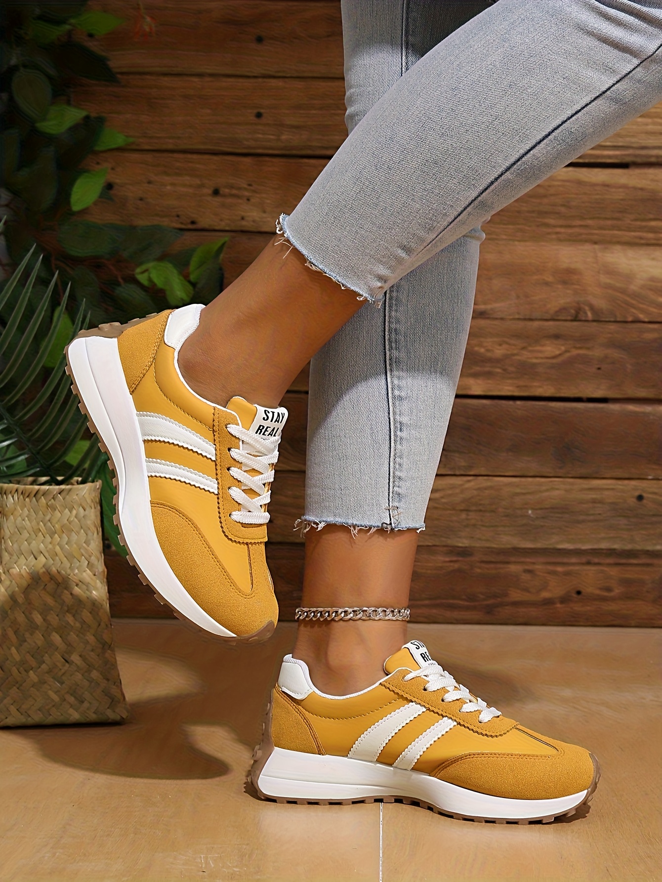 Women's Casual Sneakers 2025 New Hot-Selling Style, Green Fashion Trendy Platform Height-Increasing Shoes, Versatile Comfortable Mustard Yellow and White Black Multi-Color Options, Sports Casual Shoes, Women Shoes