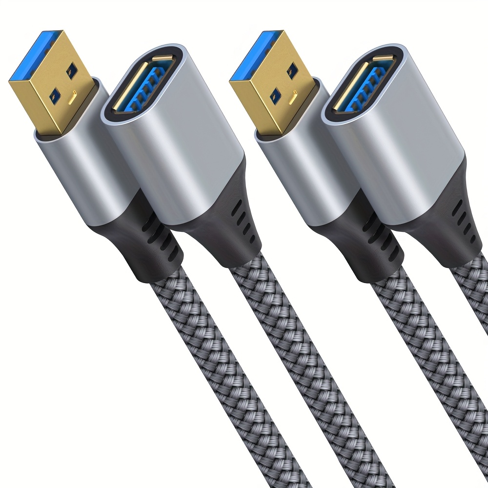 Reliable 1pc/2pcs USB Extensions Cable High Speed USB 3.0 Extension Cord Type A Male to Female Sturdy Braided Material Fast Data Transfer Compatible with USB Keyboard, Mouse, Flash Drive, black/ grey 3 Reliable 1pc/2pcs USB Extensions Cable High Speed USB 3.0 Extension Cord Type A Male to Female Sturdy Braided Material Fast Data Transfer Compatible with USB Keyboard, Mouse, Flash Drive, black/ grey - Image 3