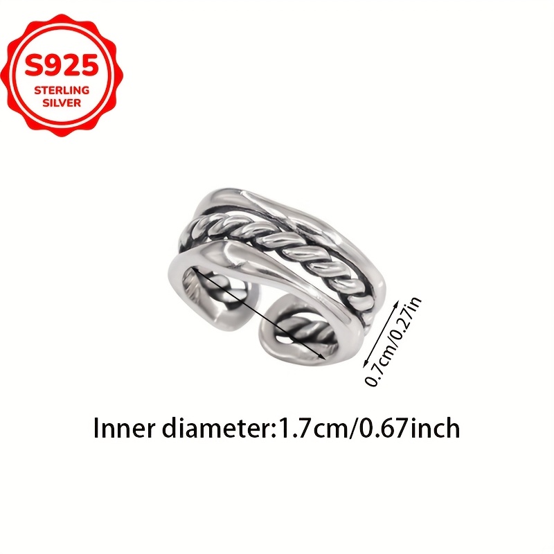 Retro Twisted Layer Open Ring - Low Allergy Fashionable Design
