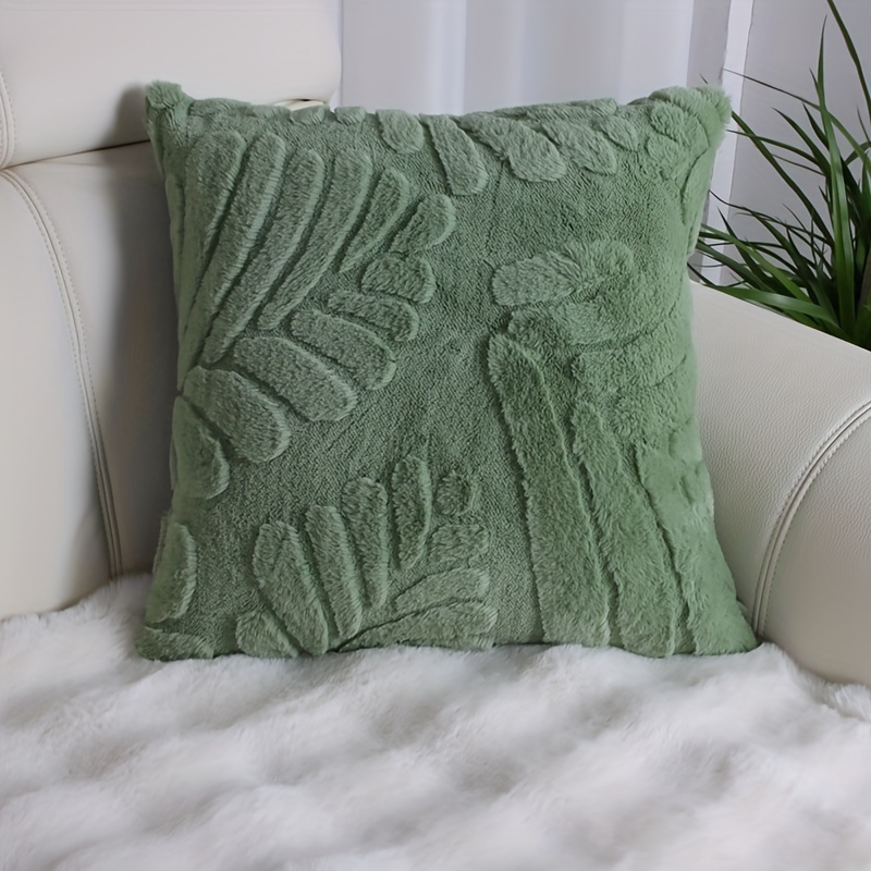 TEMU 1pc Of Geometric Leaf Design Pillow Cover In A , Suitable For Sofas, Bedrooms, And Cars. Ideal For Home Decoration, Room Aesthetics, Wedding And