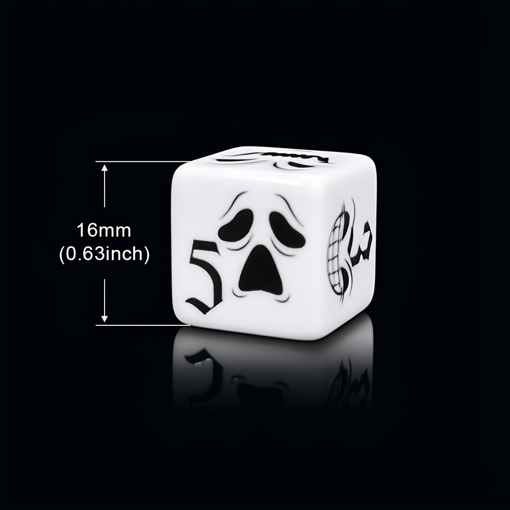 6pcs Halloween Grimace Face Pattern D6 Dice