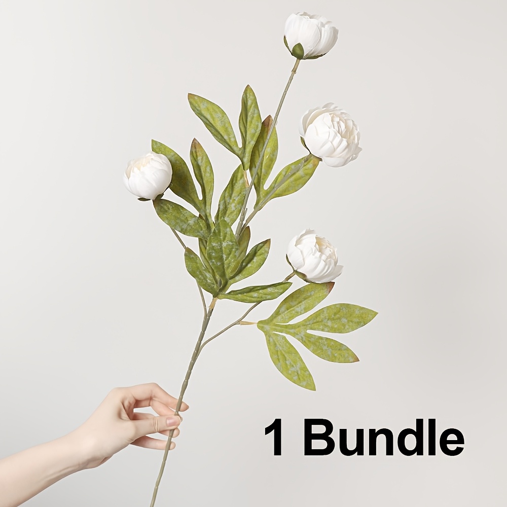 TEMU Artificial Silkyy For Vase -27.9", Bulk Fake Peonies Branches With Stems For Bouquet Centerpieces Wedding Fillers Arrangements Home Decorations