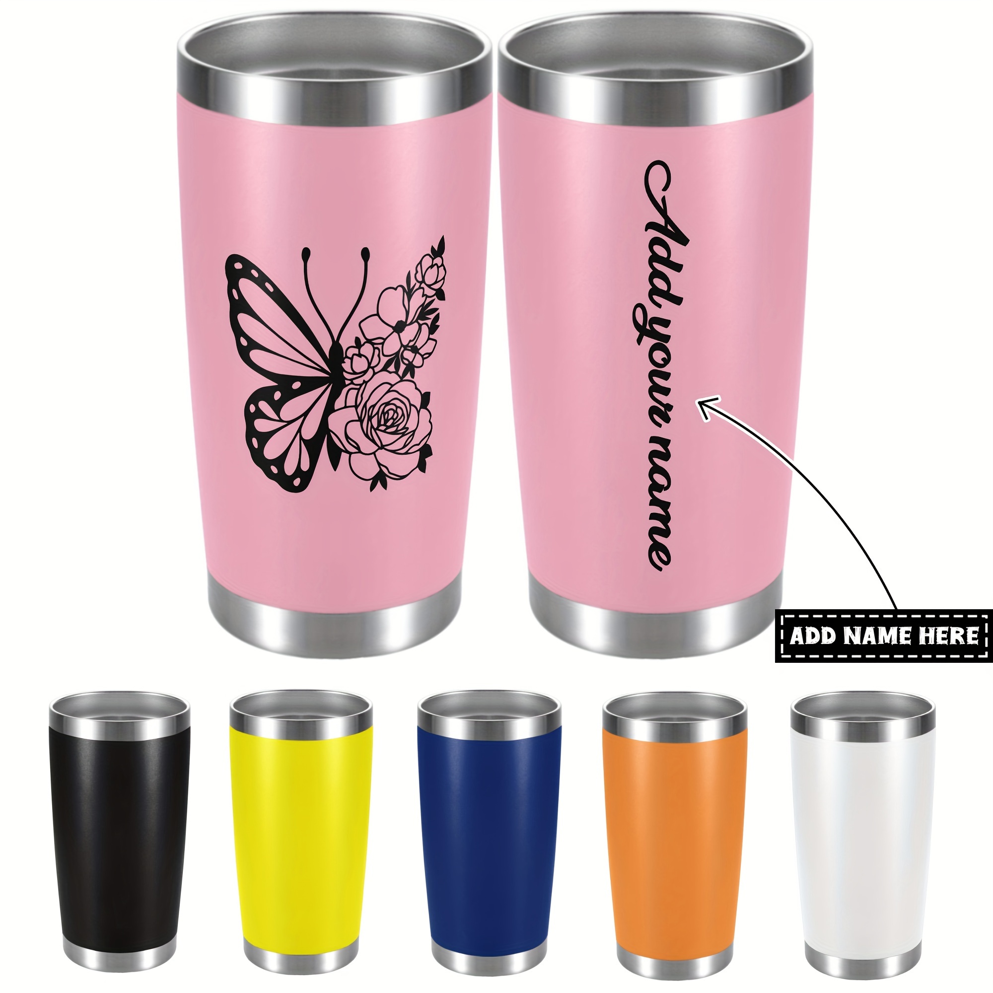 

1pc, Gifts For Personalized Custom Name 20oz Tumbler, Funny Print Mug Tumbler 20oz, Travel Tumlber For Birthday Christmas Gifts For Women Men Sisters Teacher Coworker, Your Tumbler Ith Name Or Text