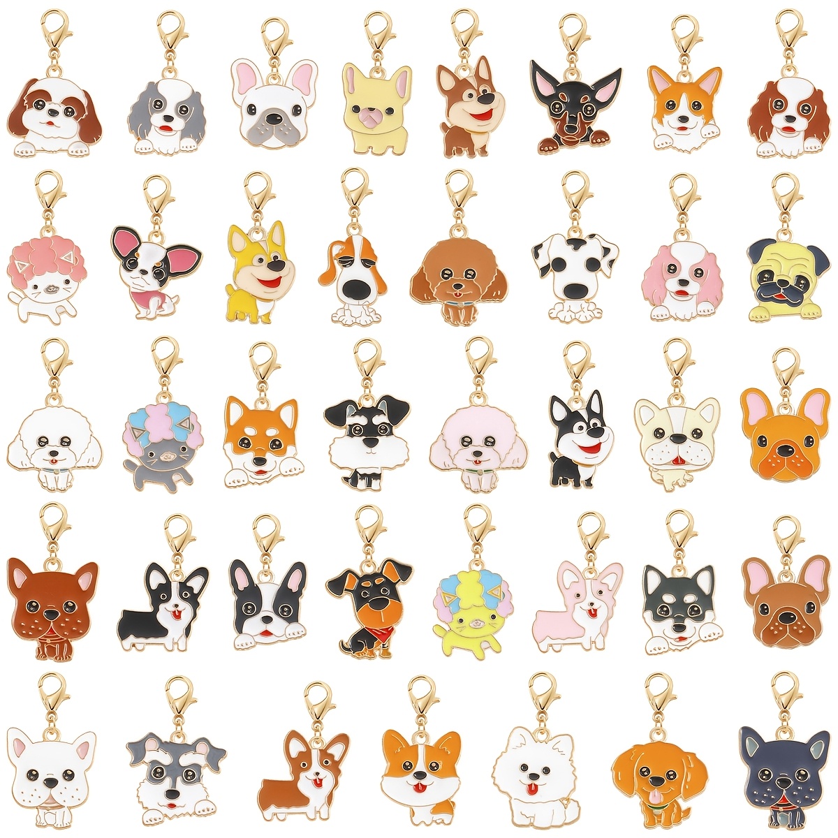 TEMU Set da 12 pezzi Elementi Serie Cane Stile Casuale in di con Chiusura a Gancio a , per Creazioni , Portachiavi Fai da Te e Accessori per