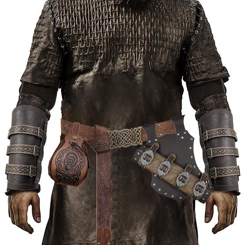 Plus Size Men's Medieval Viking Tunic Long Sleeved Cotton - Temu