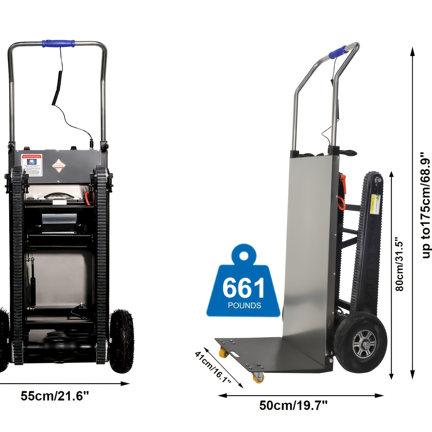 sturdy stair climbing cart supports up to 900   features 3 fold   with extendable handle convenient for transporting stairs   relocation   business applications Product details 0
