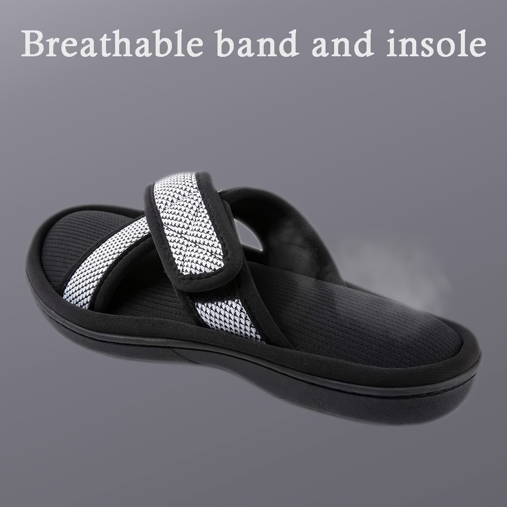 women s memory foam slide slippers slip open toe cross brand details 4