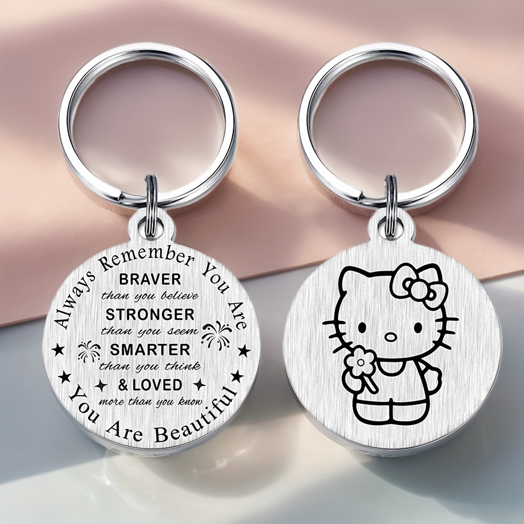 

1pc Cute Female Inspirational Quote Gift | '' For Hello Kitty Keychain | Perfect Valentine's Day Gift For Her | Officially Licensed Sanrio