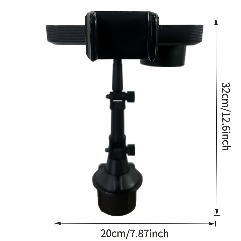 TEMU Car Cup Holder Expander Tray, Multifunctional Car Food Tray With Adjustable Phone Mount, Universal Vehicle Cup Holder Extension Dining Plate Car