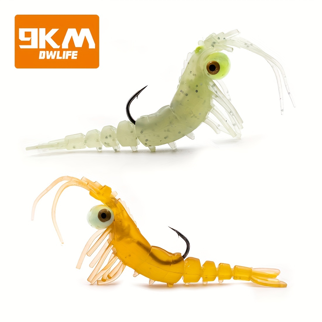 Proster 5PCS 90cm/7g Prawn Shrimp Fishing Lures Soft Plastic Baits