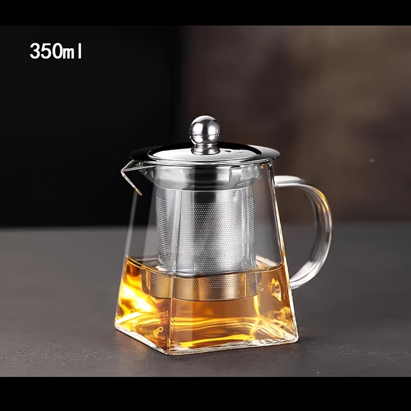 Heat-Resistant Glass Teapot with Stainless Steel Filter