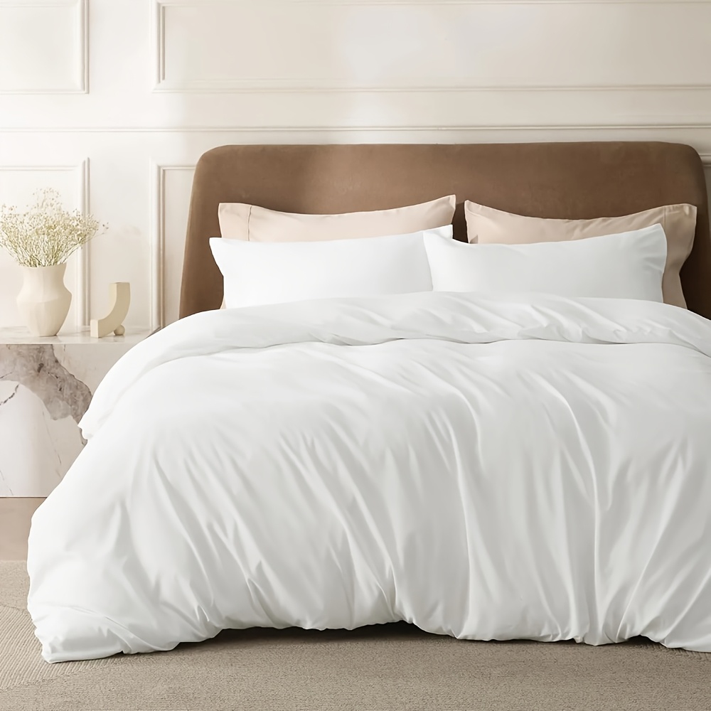 2 3pcs duvet cover set plain uk fr   grey double 200x200cm 1pc and 50x75cm 2pcs made of 100 polyester