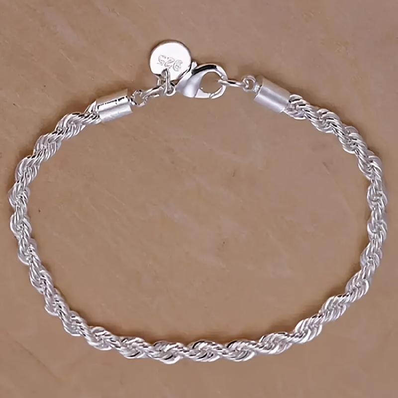 

925 Silver Twist Cord Bracelet,