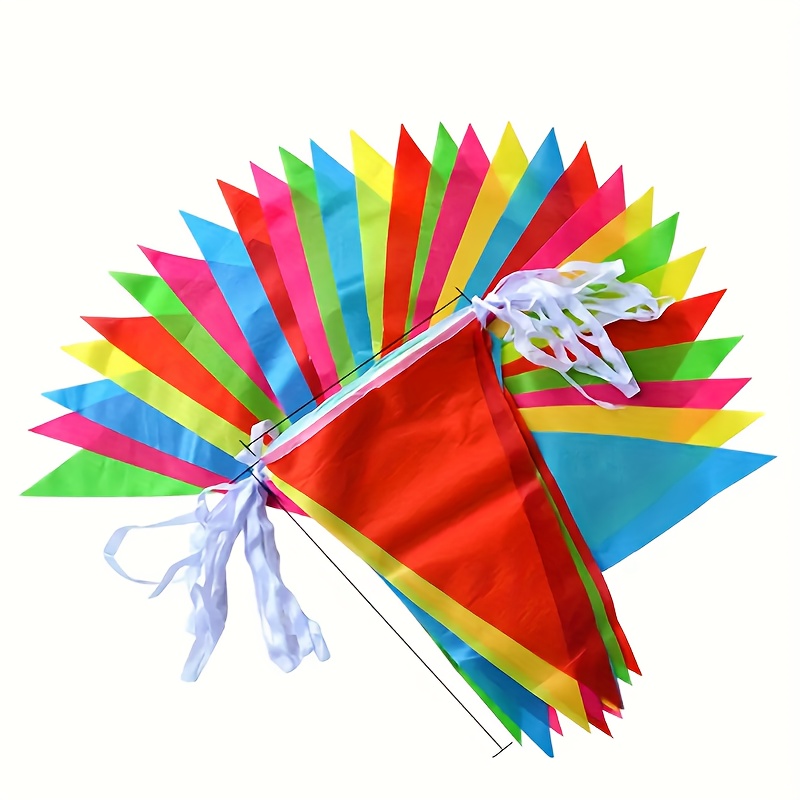 TEMU Vibrant Nylon Pennant Banner - Parties, Festivals & Home Decor, Christmas Decor