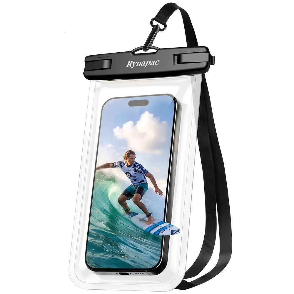 TEMU Rynapac 1pc Ipx8 Phone Pouch, Cell Case, Bag, Dry Bag, Underwater Holder With Lanyard Compatible With Iphone For Large Phones Up To 6.9", Ideal